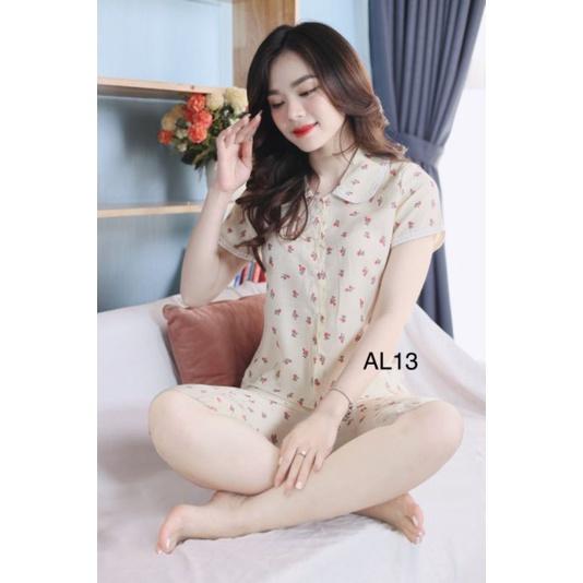 Quần áo mặc nhà cổ sen phối xinh