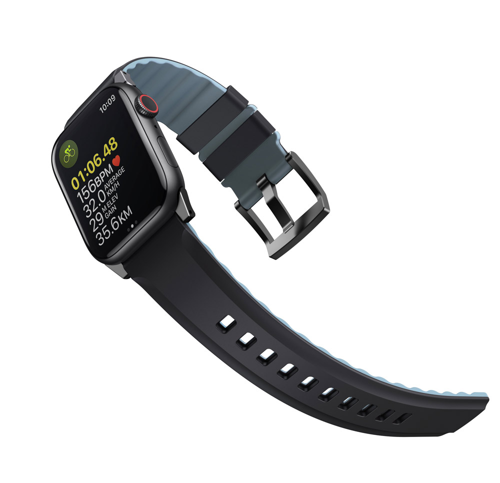 Dây đeo UNIQ Linus Waterproof Airsoft Silicone 38/40/41mm For Apple Watch Series 1-8/SE mềm mịn chống thấm mồ hôi nước