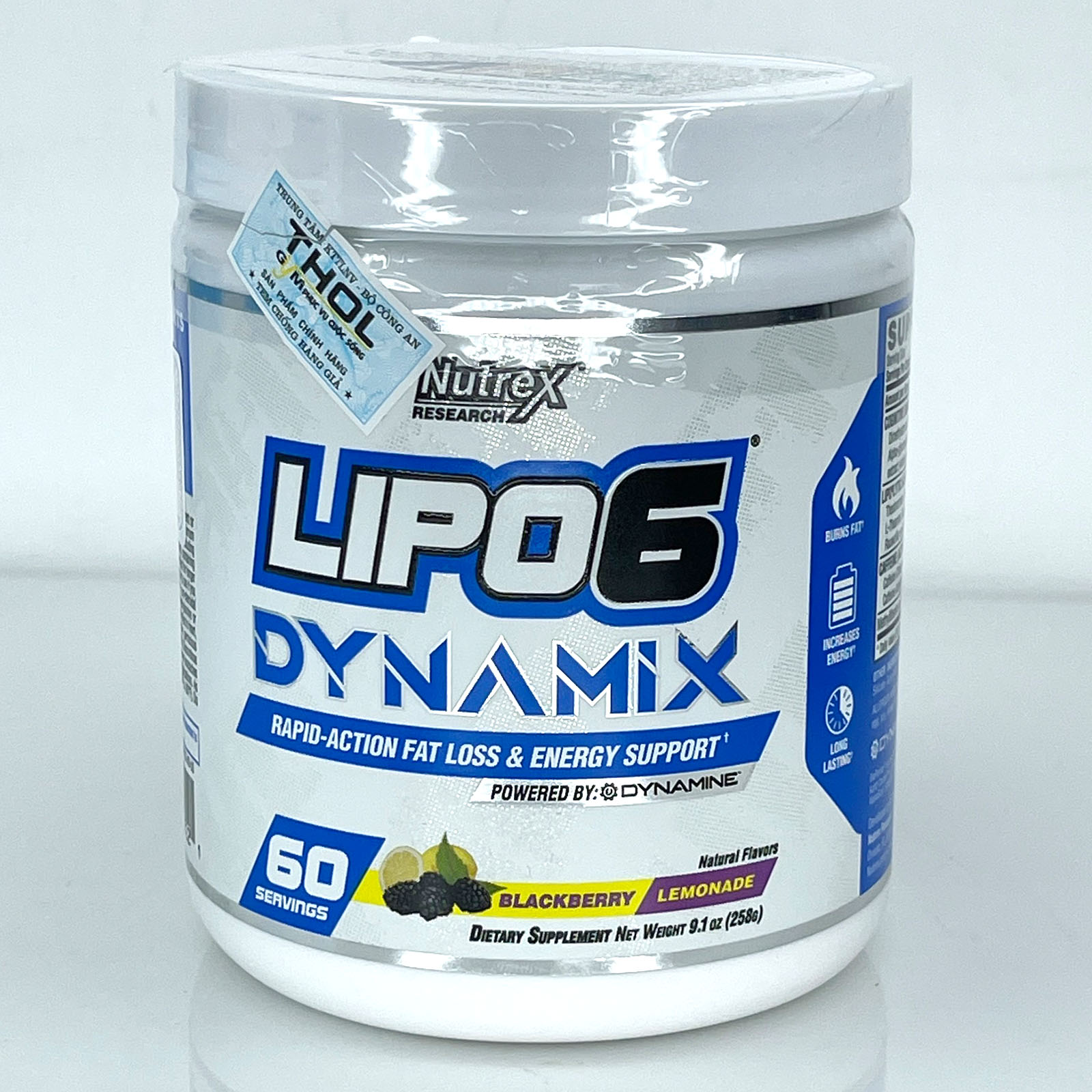 Combo Pre-Workout Lipo 6 Dynamix của Nutrex hương Blackberry Lemonade hộp 60 lần dùng hỗ trợ Tăng Sức Bền, Sức Mạnh, Đốt Mỡ, Giảm Cân mạnh mẽ cho người tập GYM & Bình lắc 600ml (Mẫu ngẫu nhiên)