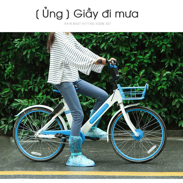 Bọc Giày Đi Mưa chống thấm nước, 01 đôi Bọc Giày Silicon Không Thấm Nước Có Thể Tái Sử Dụng Bọc Giày Đi Bộ Chống Mưa Chống Trượt - Giao màu ngẫu nhiên