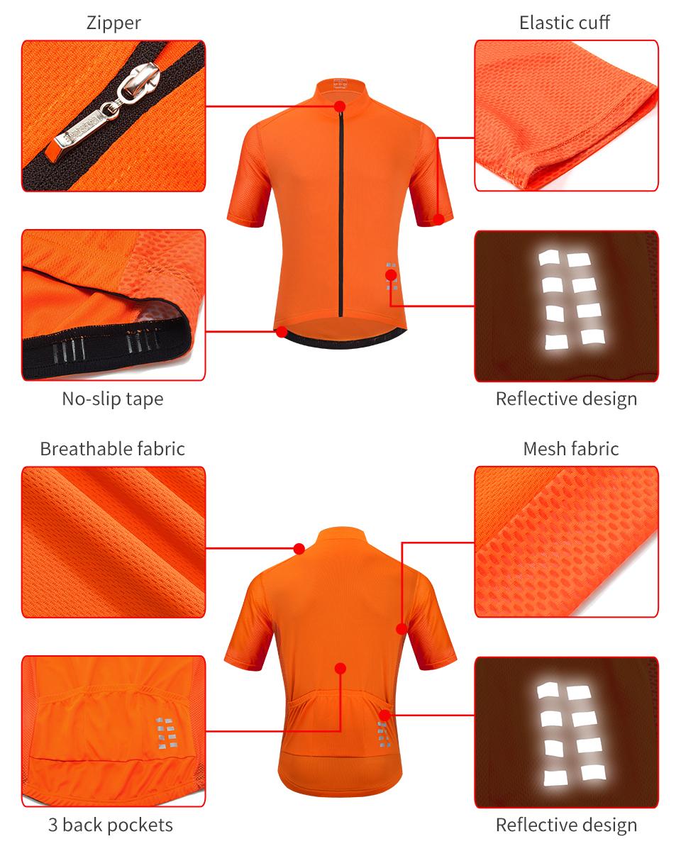 WOSAWE Nam Đi Xe Đạp Jersey MTB Xe Đạp Đường Trường Jersey Áo Thun Nam Tay Ngắn Thoáng Khí Áo Nhanh Khô Maillot Ciclismo Color: BO253 Size: EU 2XL