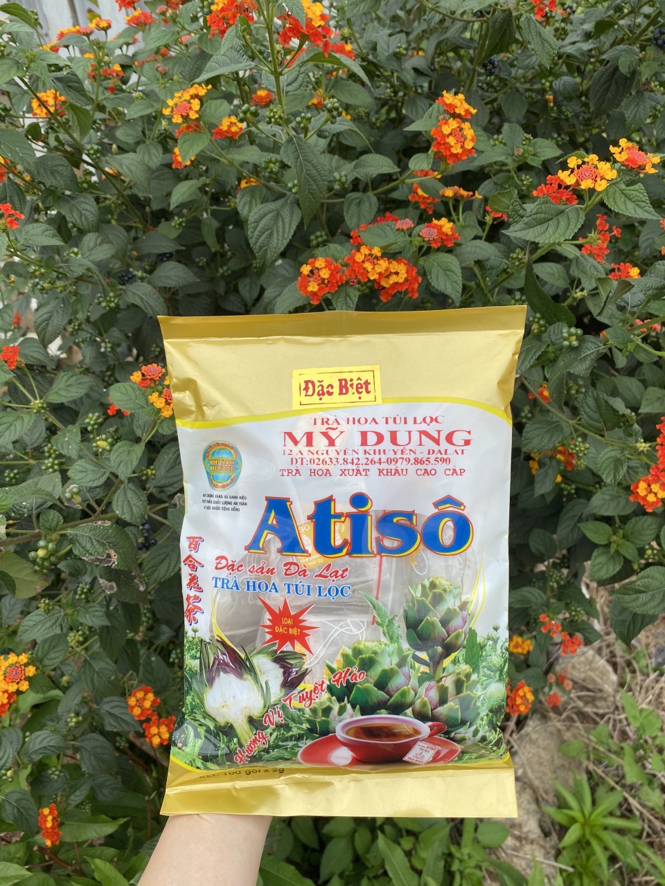 Trà Atiso túi lọc Mỹ Dung 200g (100x2g), trà xuất khẩu cao cấp, đặc sản Đà Lạt
