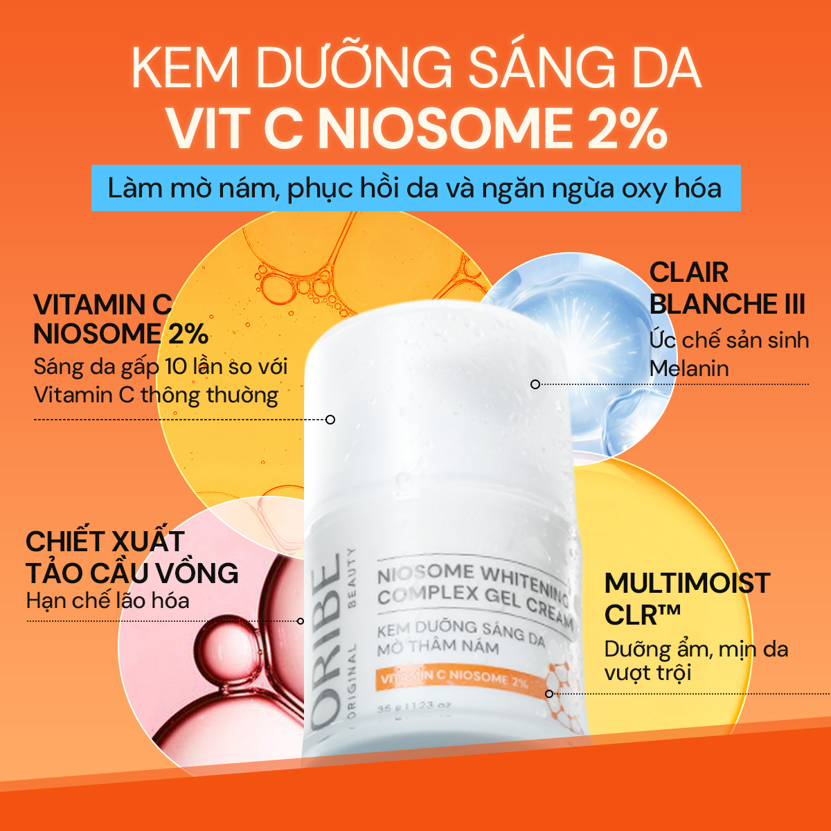 Kem Dưỡng Ẩm Vitamin C 2% Oribe hỗ trợ trắng da, mờ nám