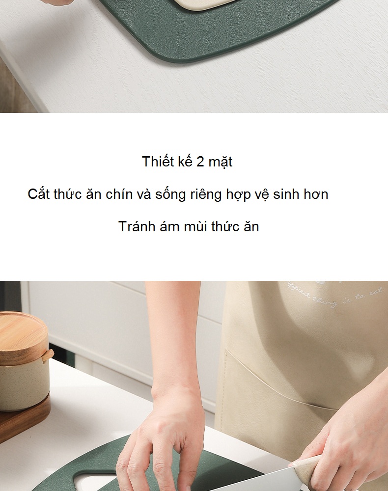 Set 3 Thớt Kháng Khuẩn Lúa Mạch 2 Mặt, Bộ 3 Thớt Kháng Khuẩn Đa Năng - Hàng Chính Hãng