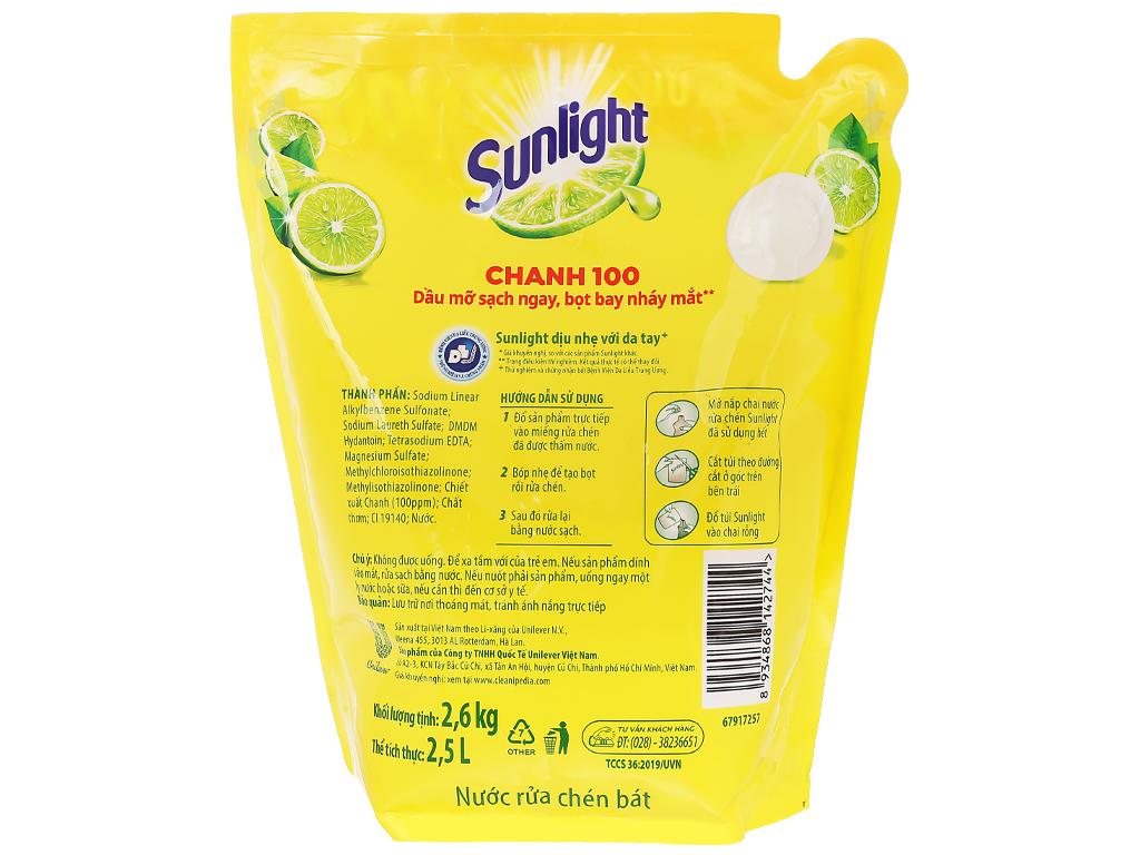 COMBO 2 Túi Nước rửa chén Sunlight Chanh 100 Túi 2.6kgX2