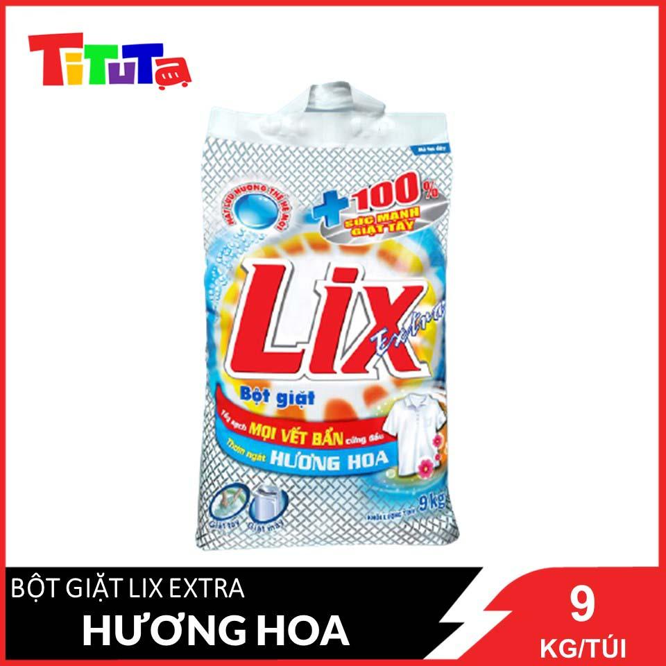 Bột Giặt Lix Extra Hương Hoa 9Kg EB010 - Tẩy Sạch Vết Bẩn Cực Mạnh