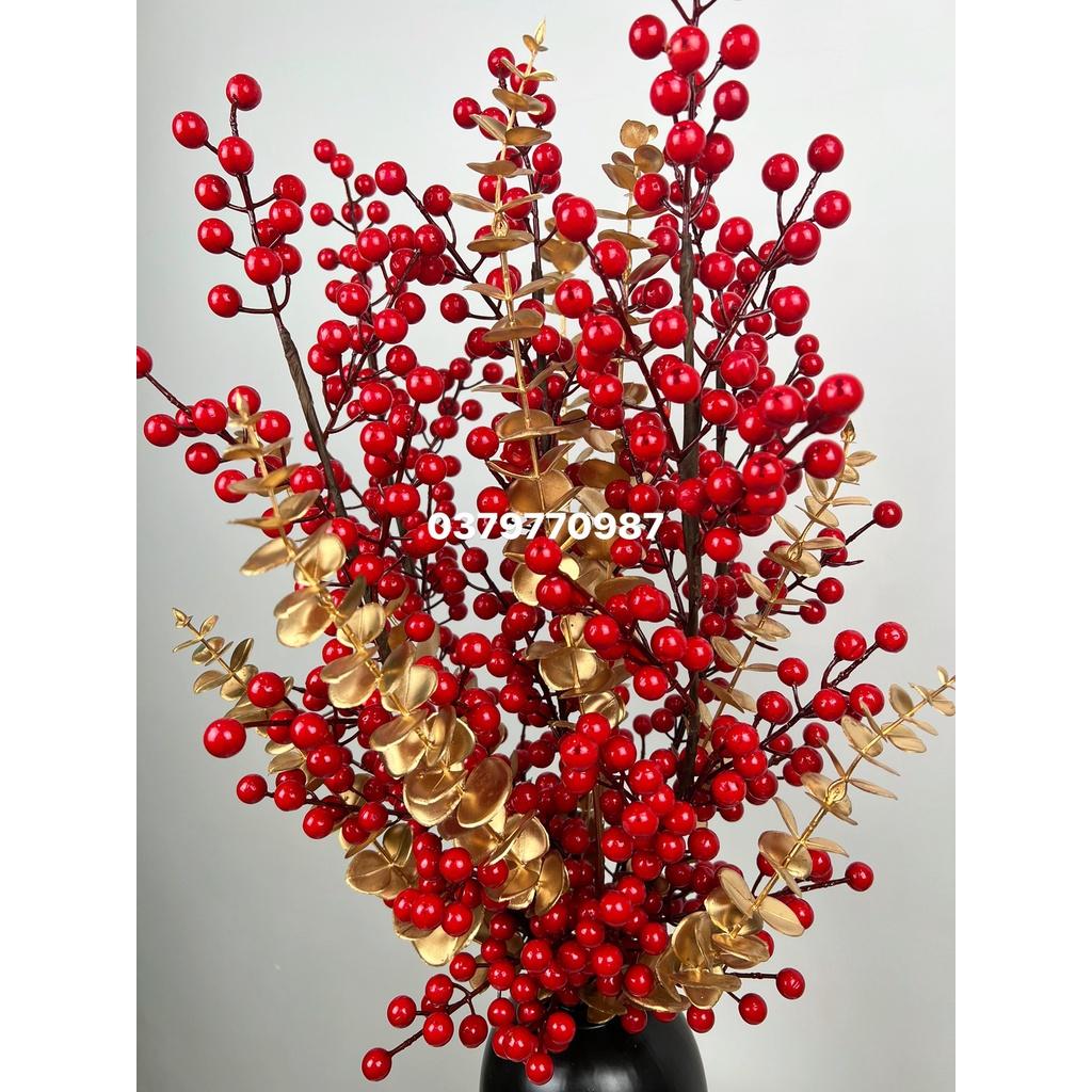 Bình đào đông đỏ-Decor nhà xinh-Trang trí ngày tết