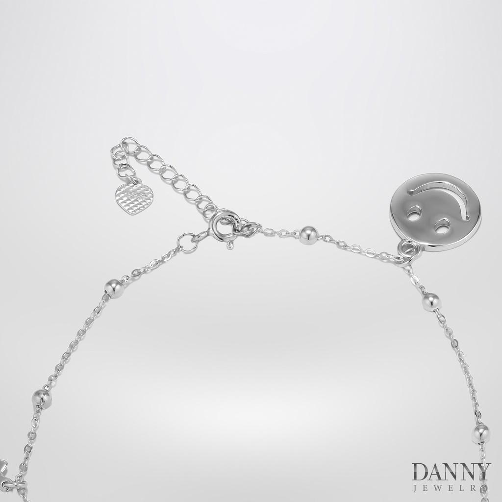 Lắc Chân Danny Jewelry Bạc 925 Xi Rhodium Hoạ Tiết Hình Mặt Cười LACY427