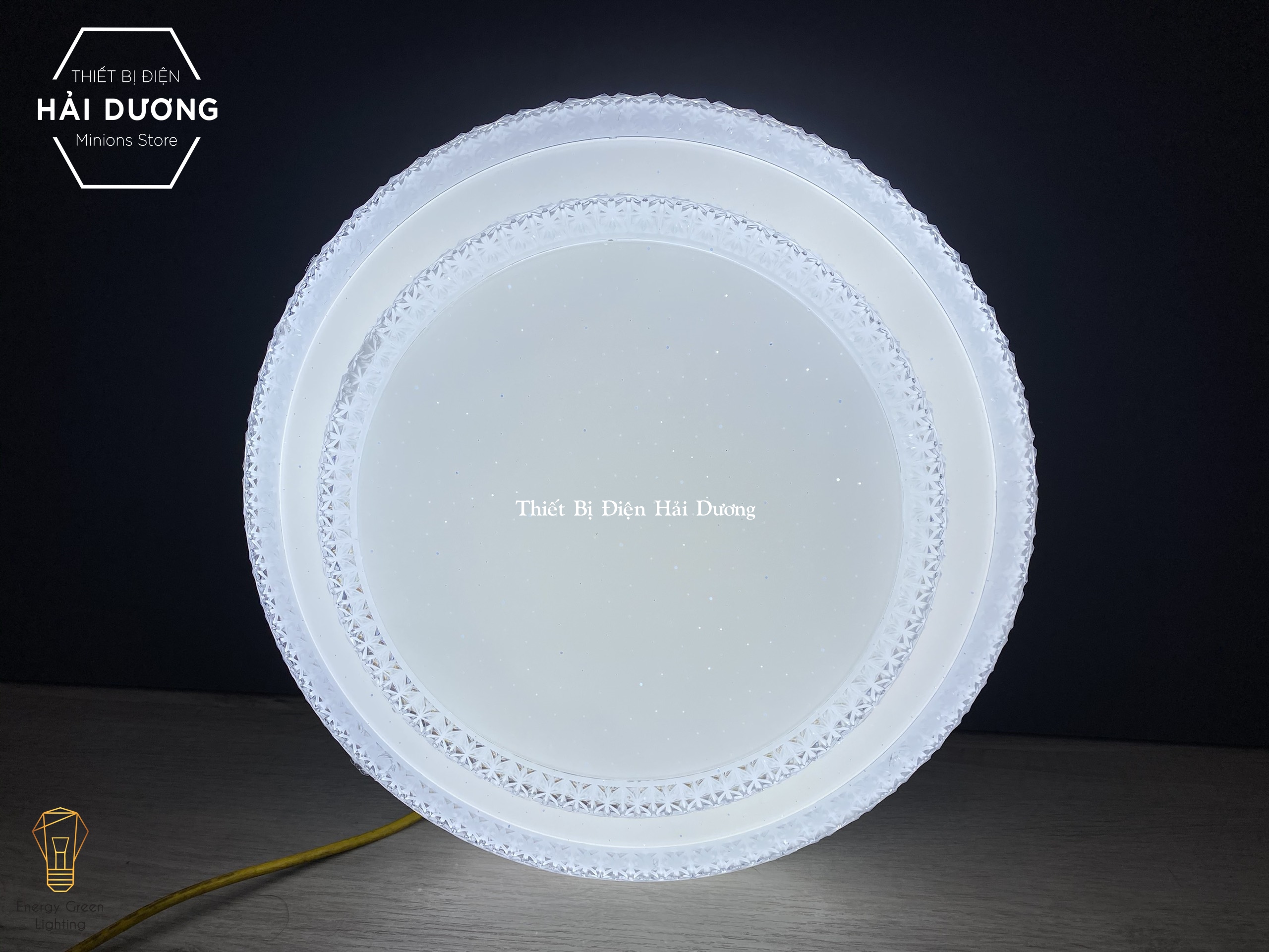 Đèn led ốp trần 35024EMH decor cao cấp 40cm 24w điều khiển từ xa