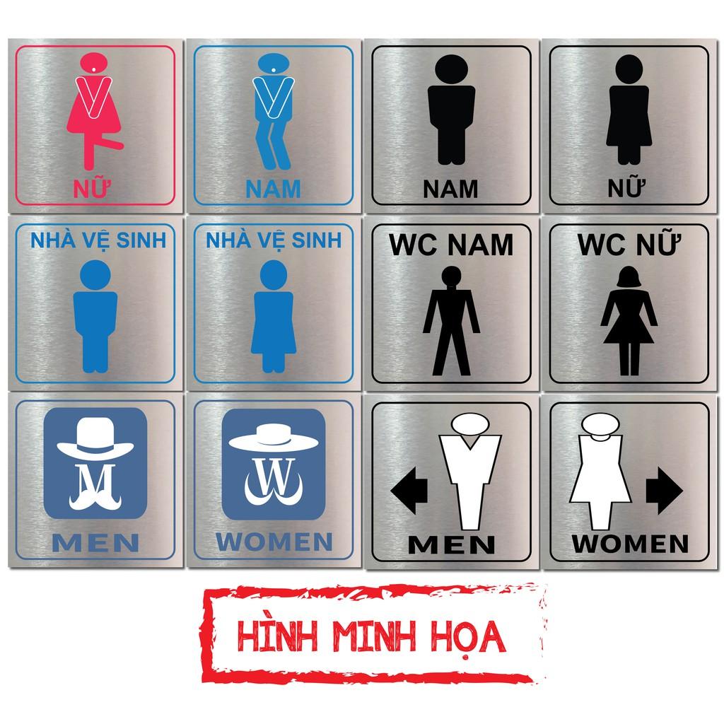 Bảng chỉ dẫn WC, hướng dẫn nhà vệ sinh, toilet nam nữ cho nhà hàng, khách sạn BH