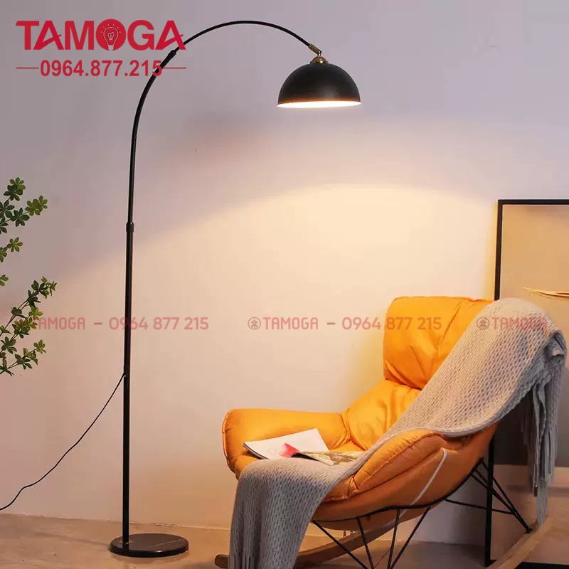 Đèn cây, đèn sàn chụp sắt sơn đen TAMOGA 9093 trang trí nhà cửa