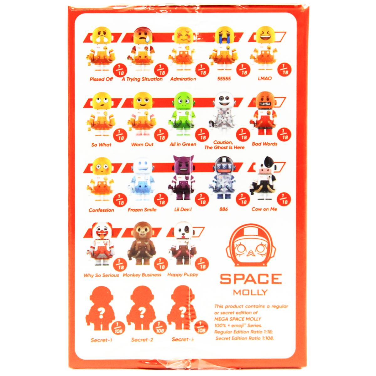 Đồ Chơi Mô Hình Pop Mart Mega Space Molly 100% x Emoji Series 4 (Mẫu Sản Phẩm Bên Trong Là Ngẫu Nhiên)