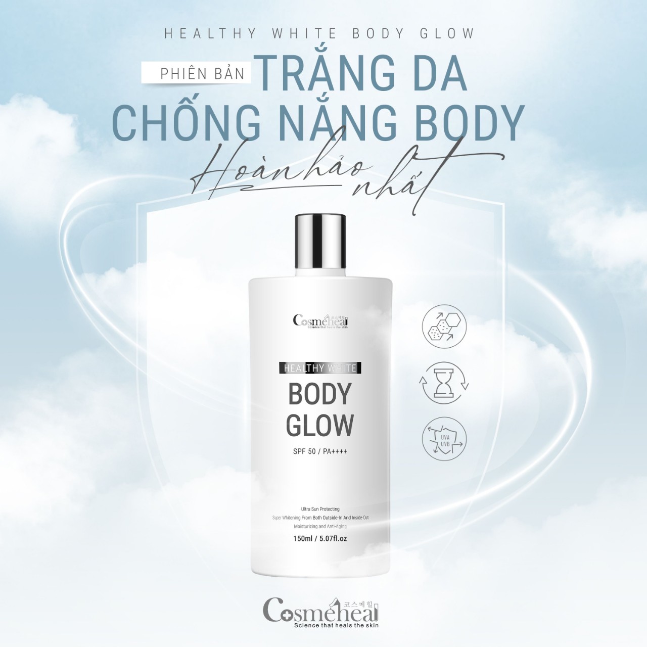 Serum Dưỡng Sáng Da Toàn Thân COSMEHEAL Healthy White BodyGlow (150ml)