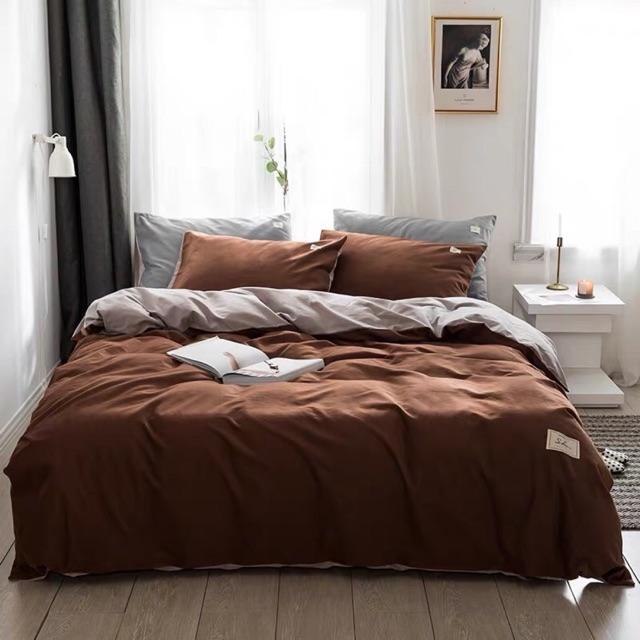 Set Cotton TiCi Nhập Khẩu 4 Món Cao Cấp Màu Nâu Đất