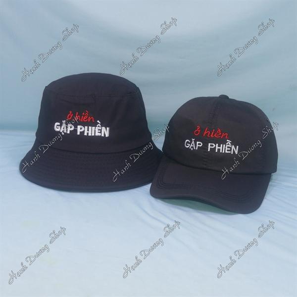 Set Nón Cặp Bucket & Cap Ở Hiền Gặp Phiền (OHP01); (KGP01) - Đen