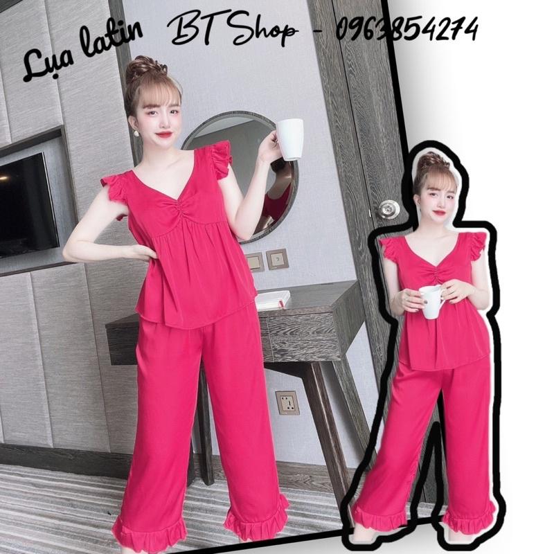 Đồ ngủ mặc nhà lụa latin trơn lững freesize 42-57kg