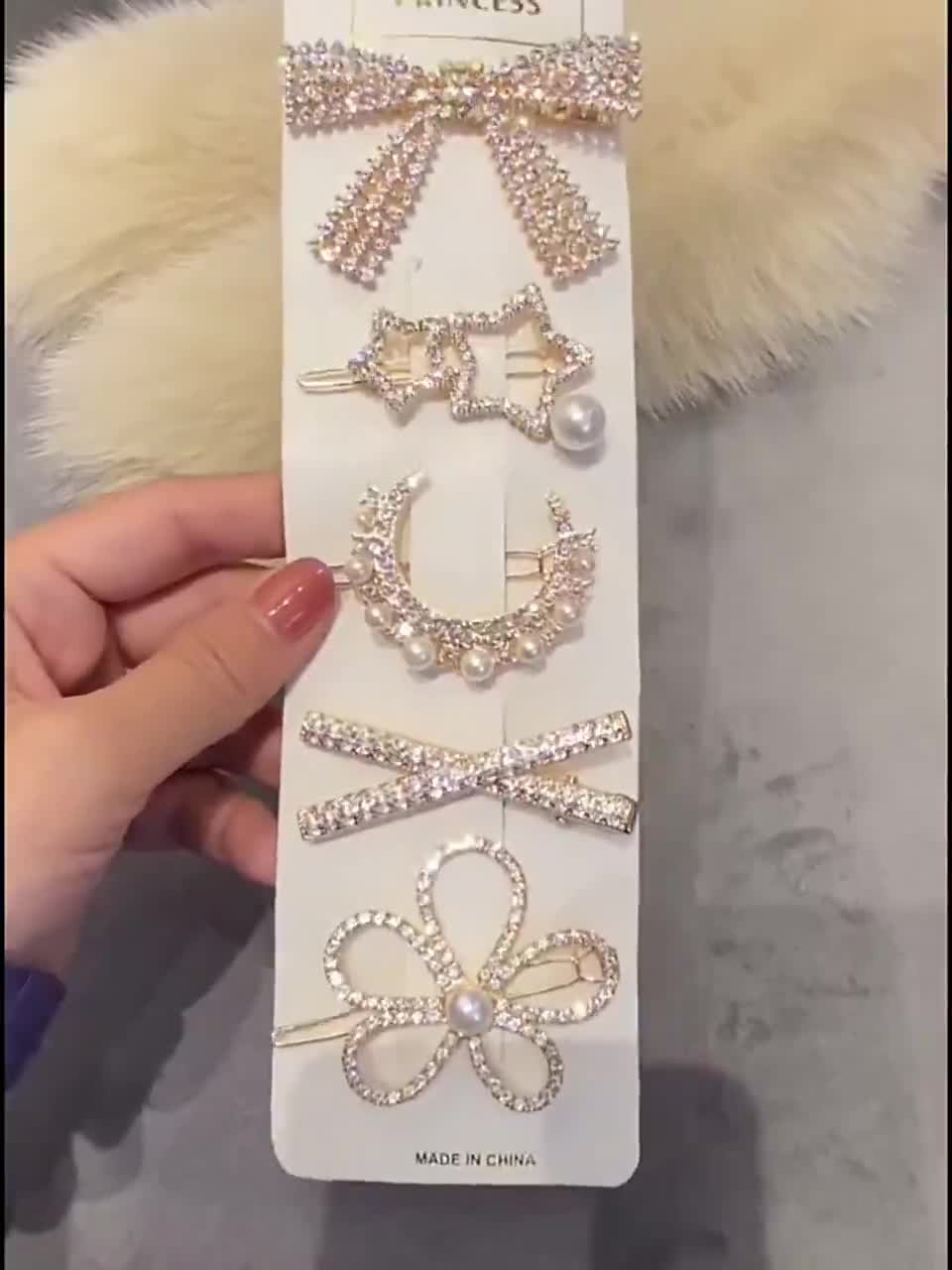 Sét 5 Kẹp Tóc Đính Đá