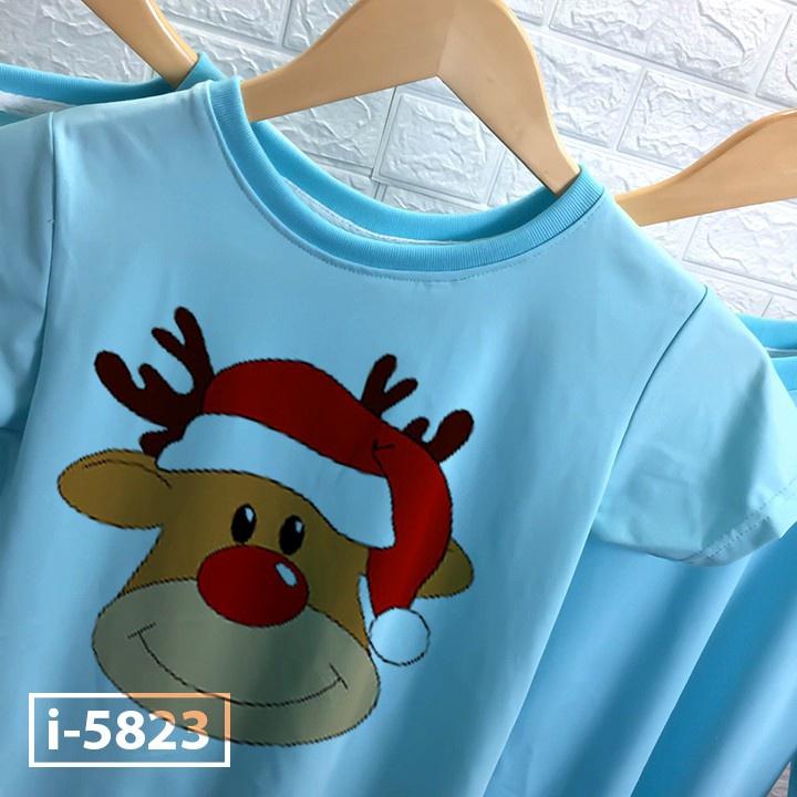 Áo Thun Gia Đình Màu Xanh In Hình Giáng Sinh Merry Christmas ATN5823 - J.A Shop