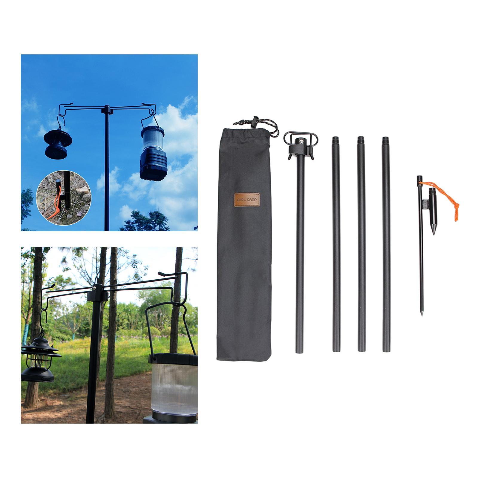 Camping Lantern Stand Foldable Aluminum Alloy Hanger for Picnic BBQ Camping