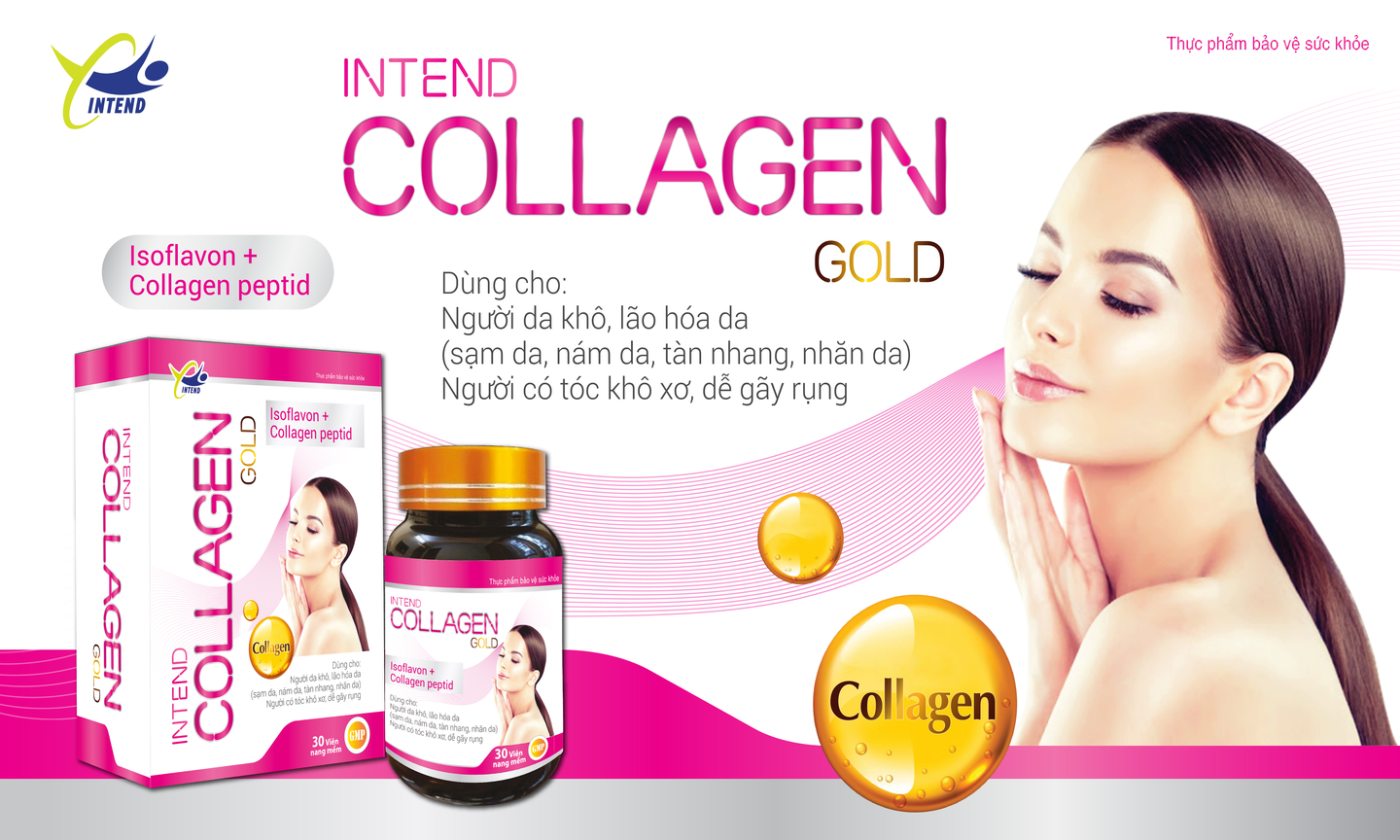 Collagen Gold Intend làm đẹp, trắng da, chống lão hóa