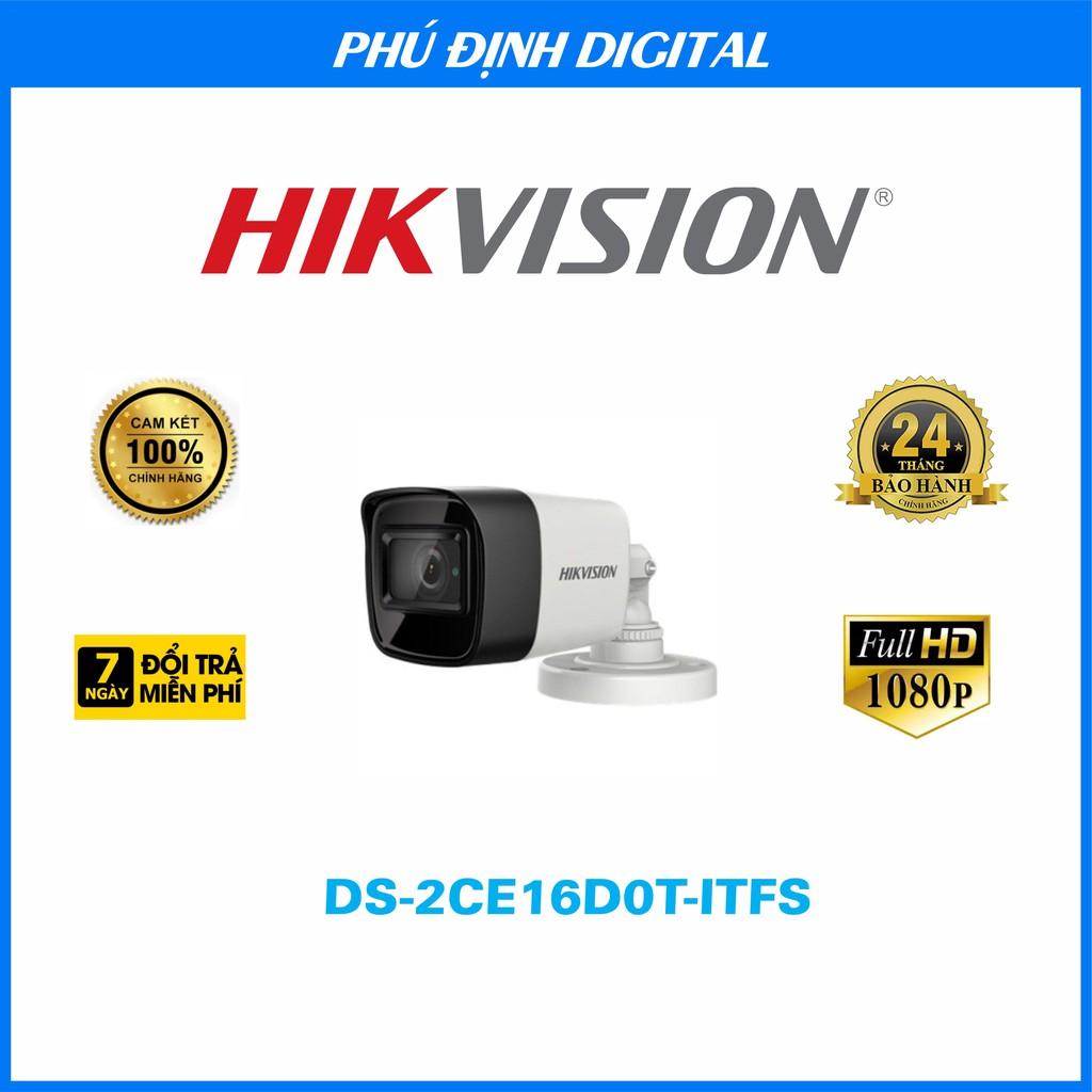 ( CHÍNH HÃNG) Camera Hikvision thân HDTVI 2MP kèm mic thu âm mã DS-2CE16D0T-ITFS - Hàng Chính Hãng