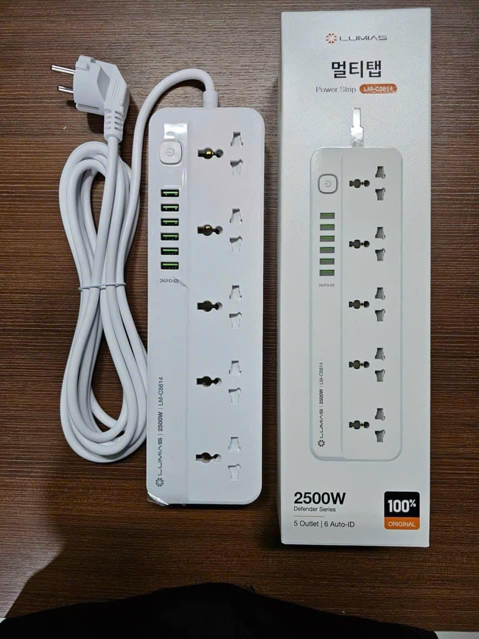 Ổ cắm điện đa chân công suất lớn nhà Lumias dây dài 3m Hàng chính hãng