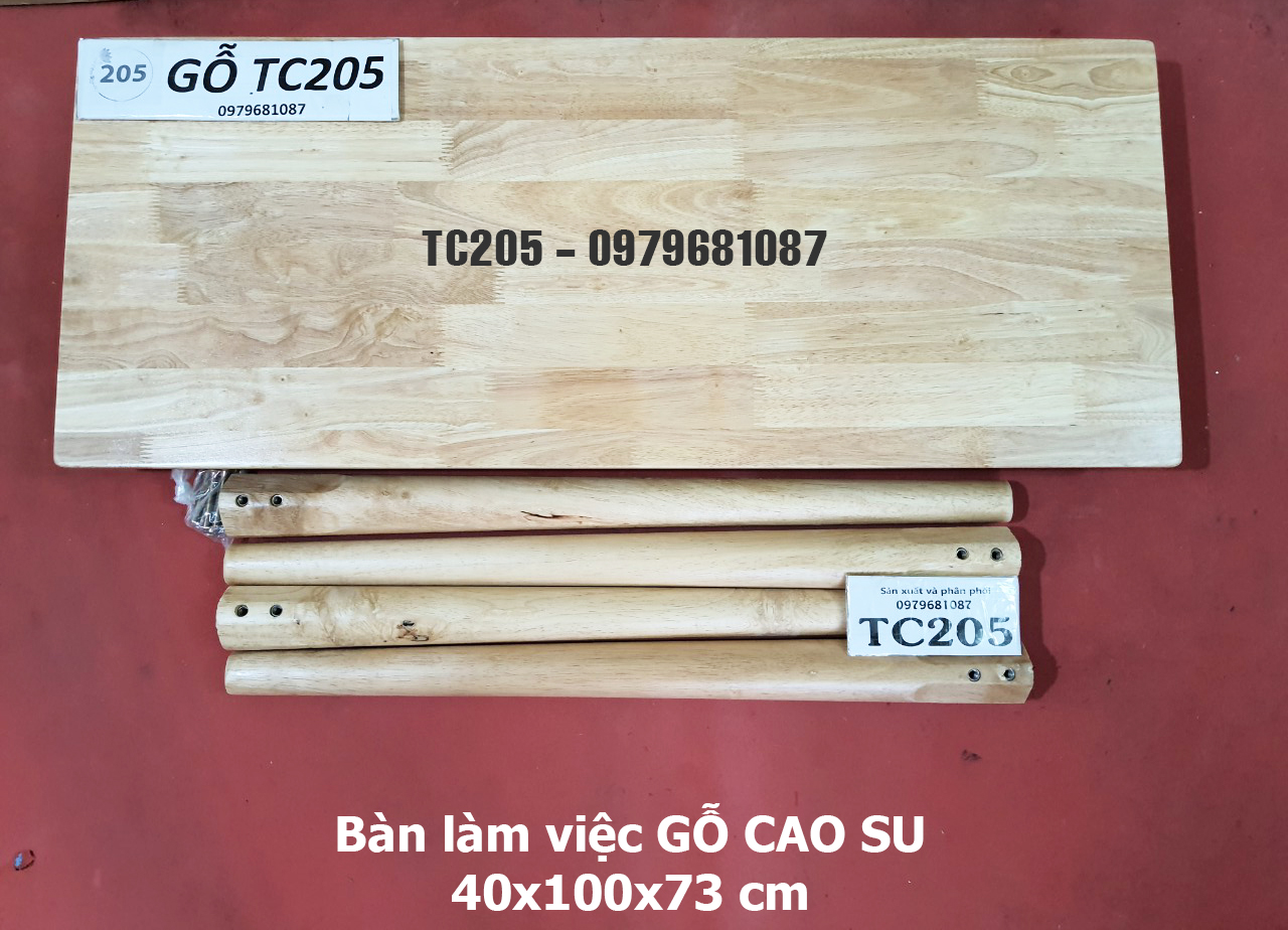 BÀN LÀM VIỆC, BÀN HOC SINH GỖ CAO SU 100% -  4 chân tròn