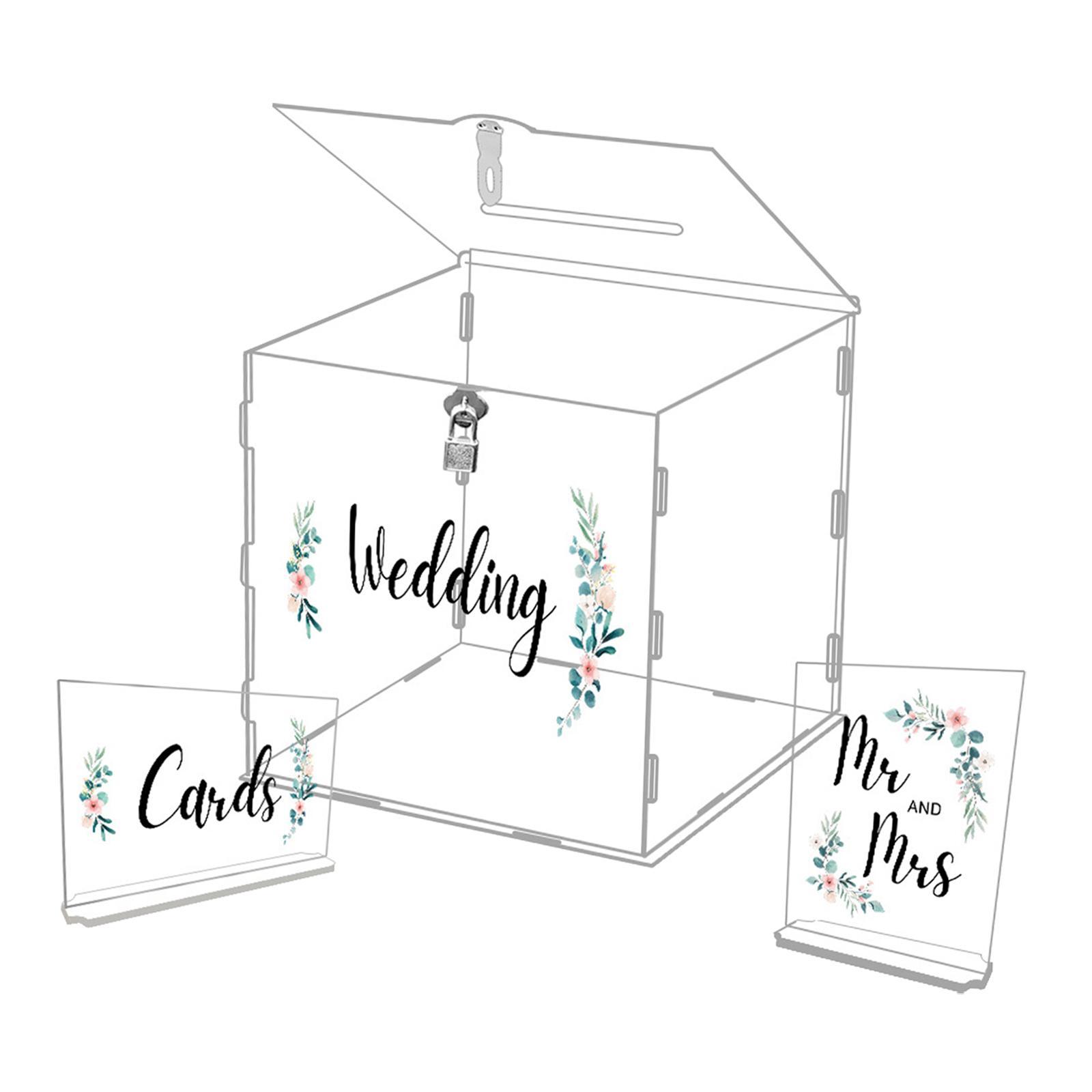 Acrylic wedding cards Box Decorative post Gift Box Holder for Jewelry Ceremony