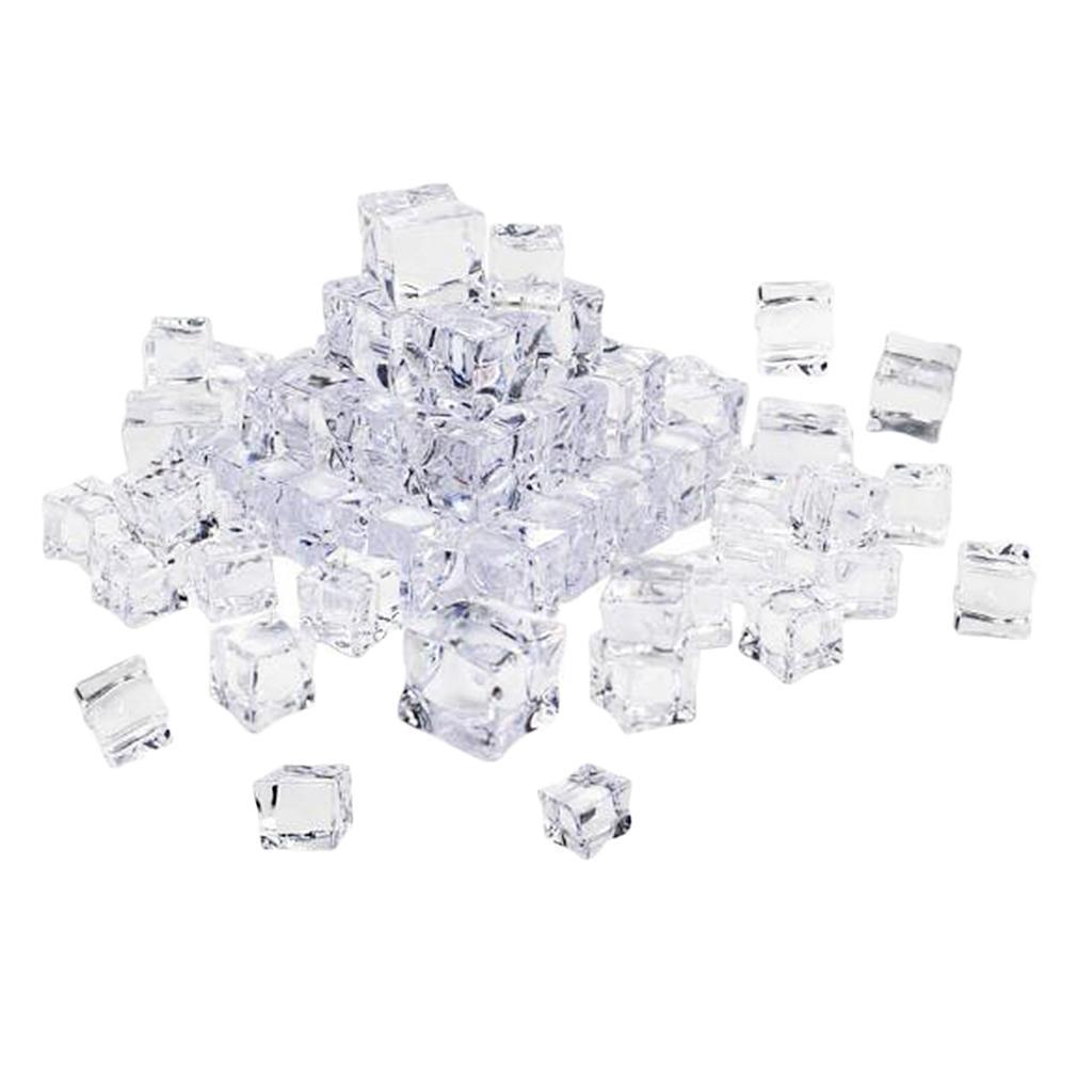 50 Pieces Clear Square Acrylic  for Photography Props  Decor 20mm