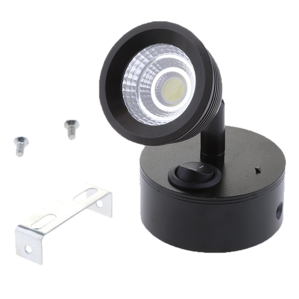 Boat 12V LED Reading Swivel Light 6000K Wall Mount for Marine Cabin RV Black