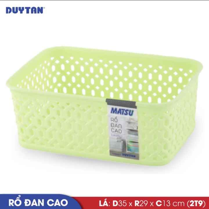 Rổ đan cao nhựa  Duy Tân Matsu 2T9 (35 x 29 x 13 cm) - 12118 - Giao màu ngẫu nhiên - Hàng chính hãng