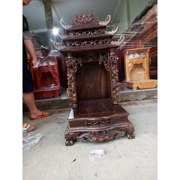 Bàn thờ thần tài mái chùa gỗ hương Lào nam phi