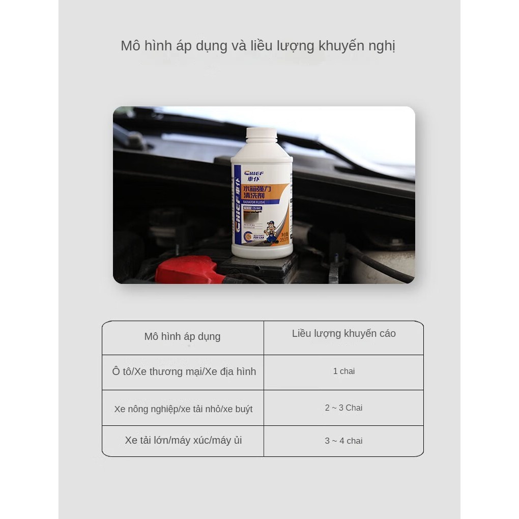 Súc rửa két nước ô tô Chief CS612 sử dụng trước khi thay nước làm mát Dung tích 350ml