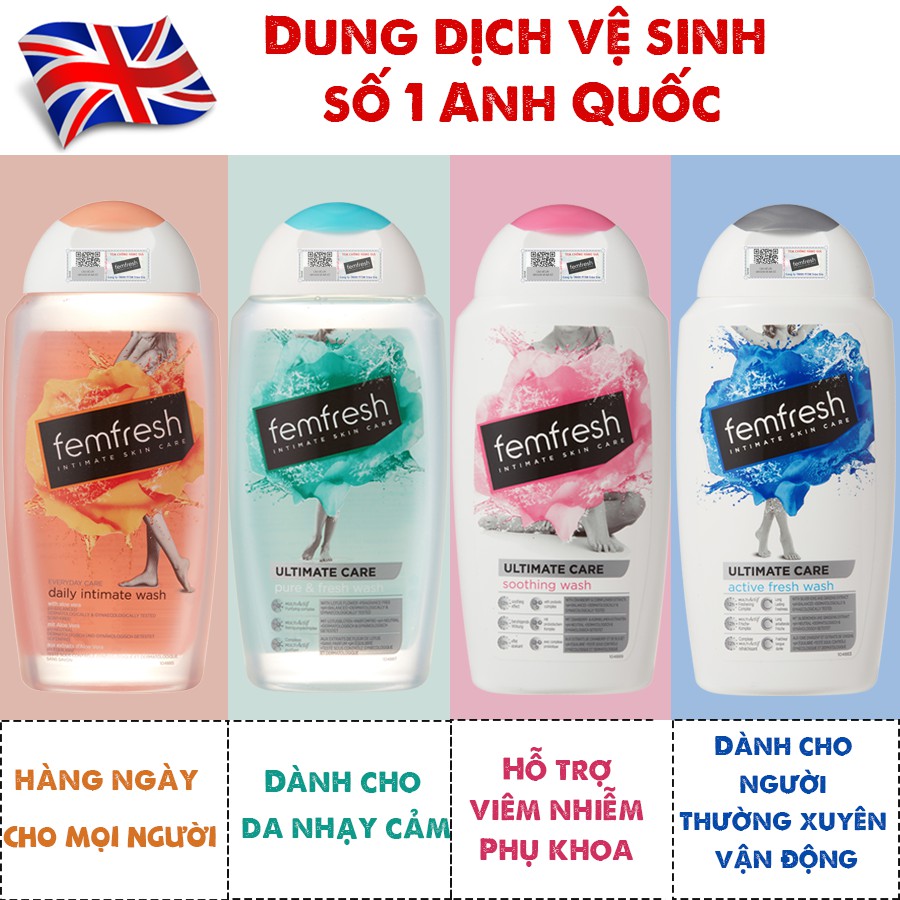 Dung Dịch Vệ Sinh Phụ Nữ Cho Vùng Kín Sạch, Thơm, Tươi Mới Suốt Ngày Dài Femfresh Daily Intimate Wash 150ml