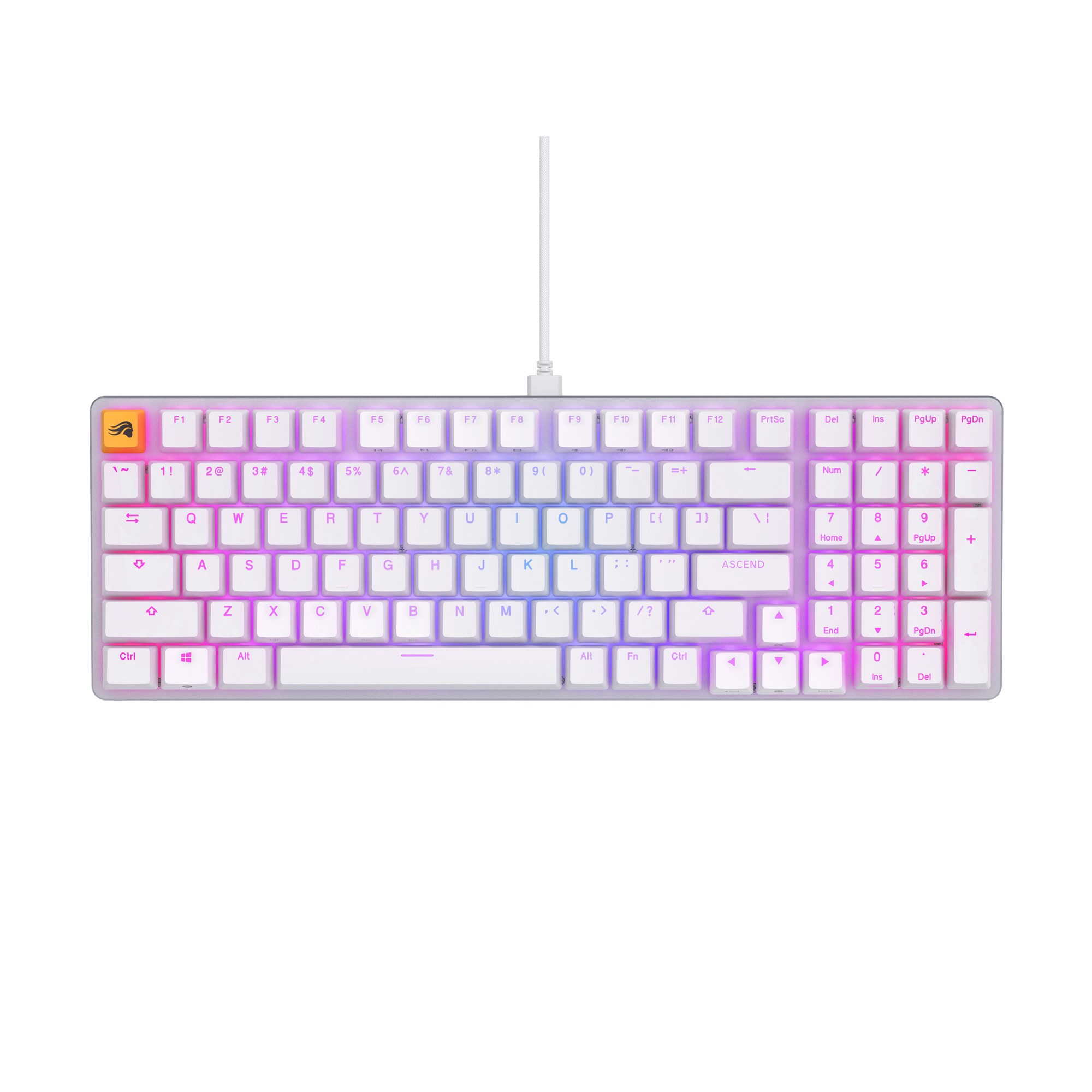 Bàn phím cơ custom Glorious GMMK 2 RGB Fullsize White (Pre-Built / ANSI / Hot Swap) - Hàng chính hãng