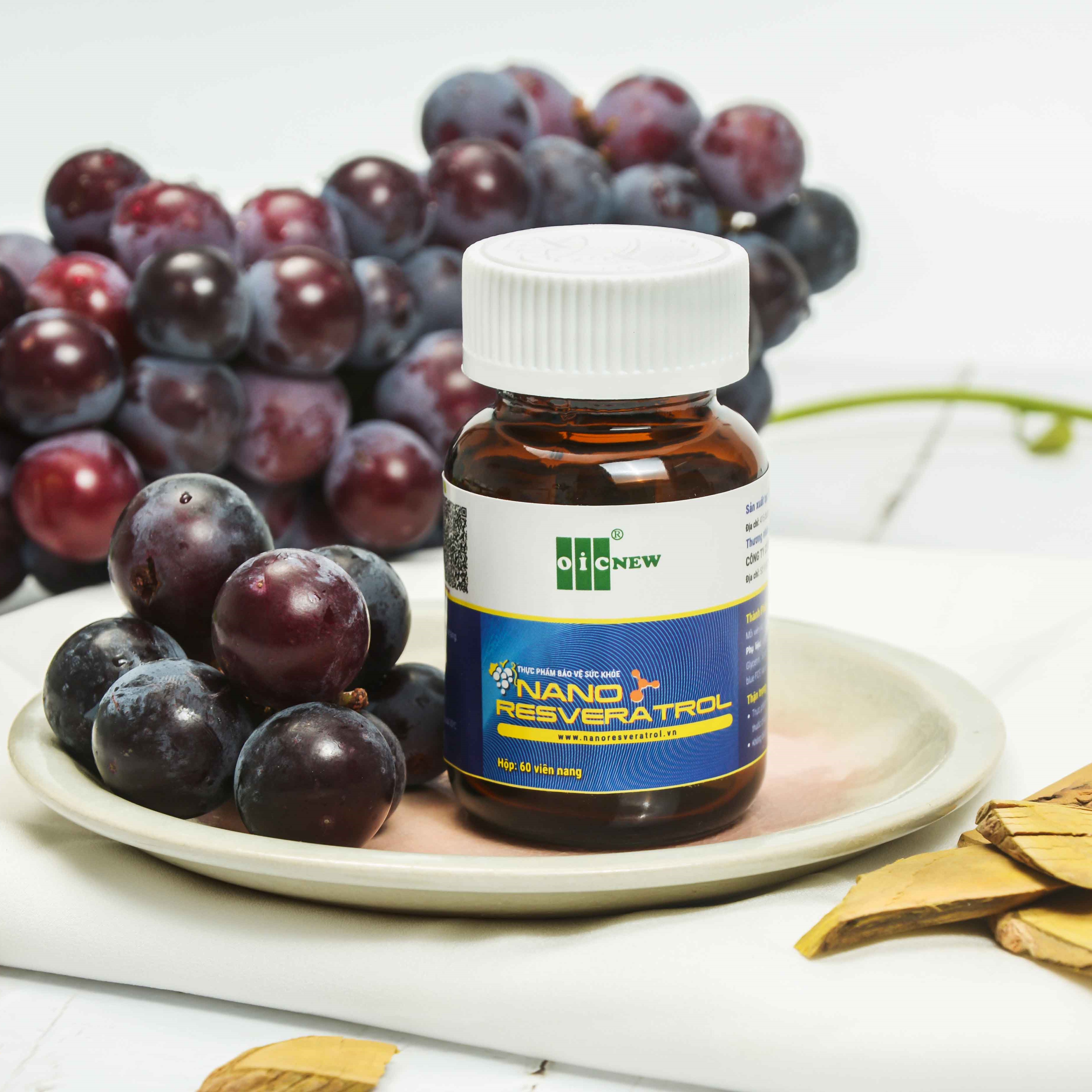 Thực phẩm bảo vệ sức khỏe Nano Resveratrol OIC - Tăng cường hệ miễn dịch, bảo vệ tim mạch, giảm cholesterol, giảm mỡ máu.
