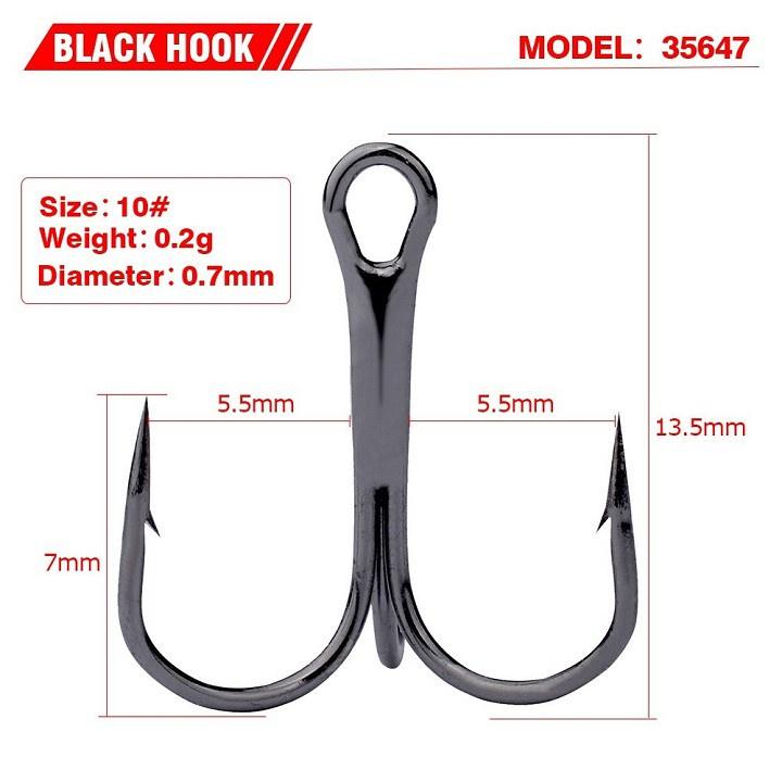 Combo 10 Lưỡi 3 Tiêu Lưỡi Câu Cá Có Ngạnh Lưỡi Câu Lure Thép Không Gỉ LC3 đồ câu FISHING_HD