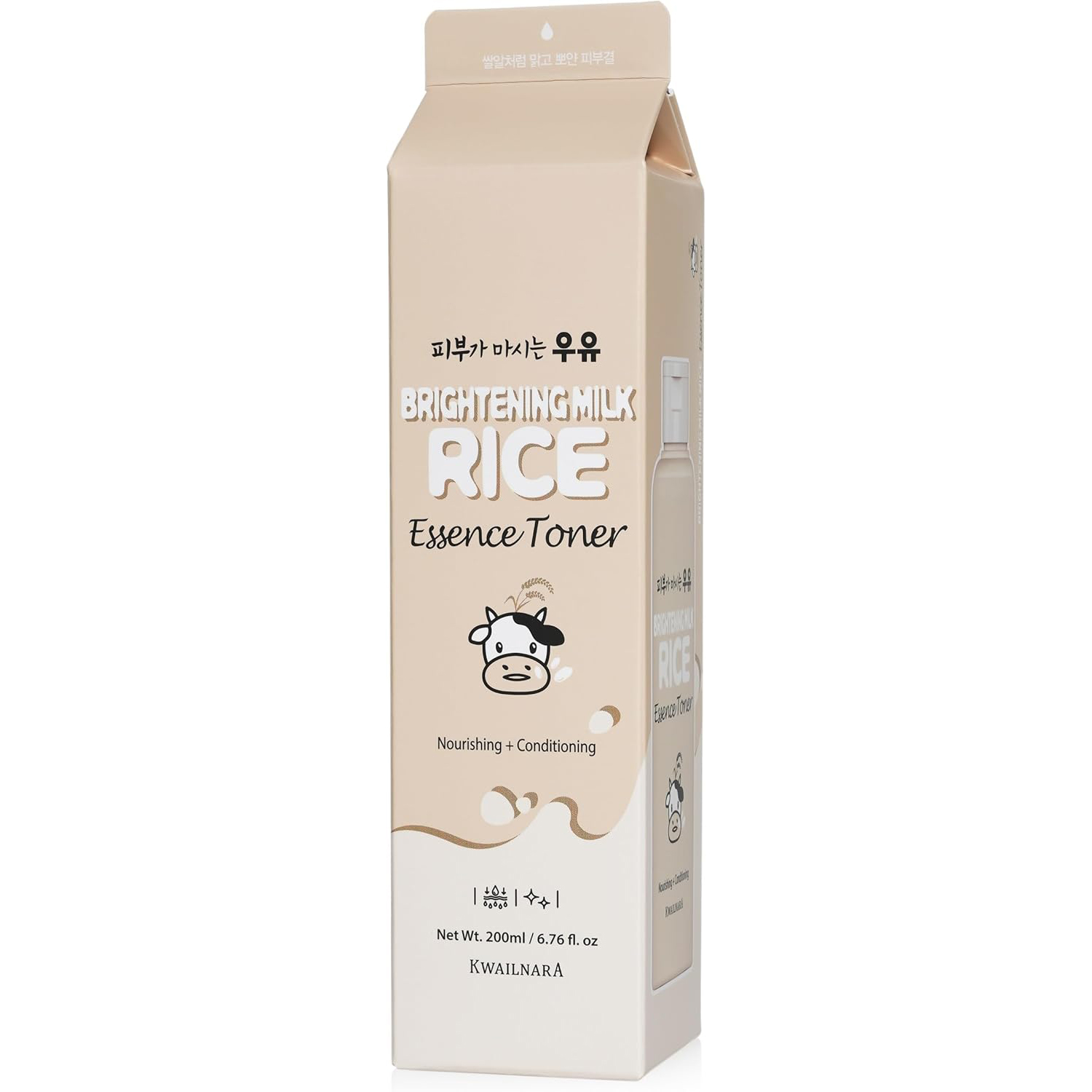 Nước hoa hồng dưỡng ẩm và làm sáng da Kwailnara Brightening Milk Rice Essence Toner Hàn Quốc 200ml