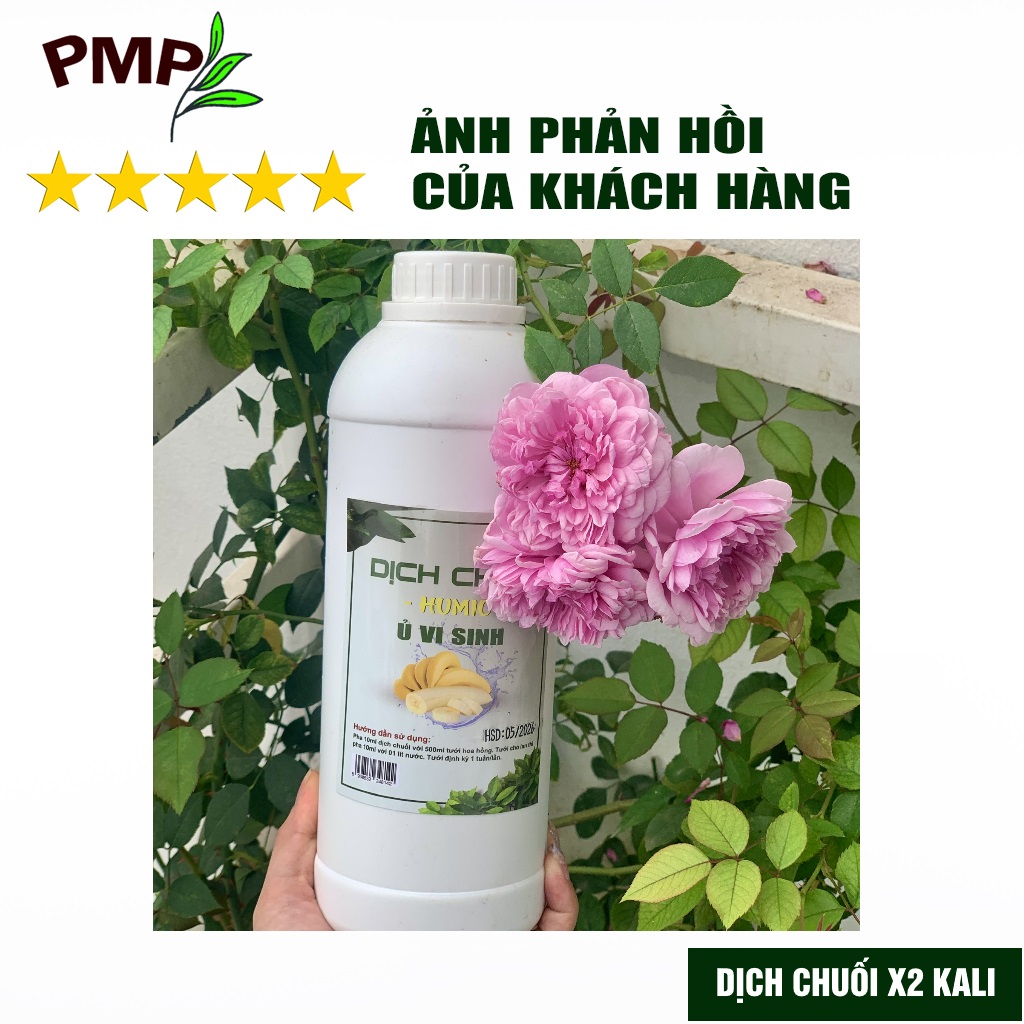 Dịch Chuối Humic PMP Vi Sinh Chuyên Dùng Cho Hoa Hồng, Hoa Lan, Rau Sạch 1000ml