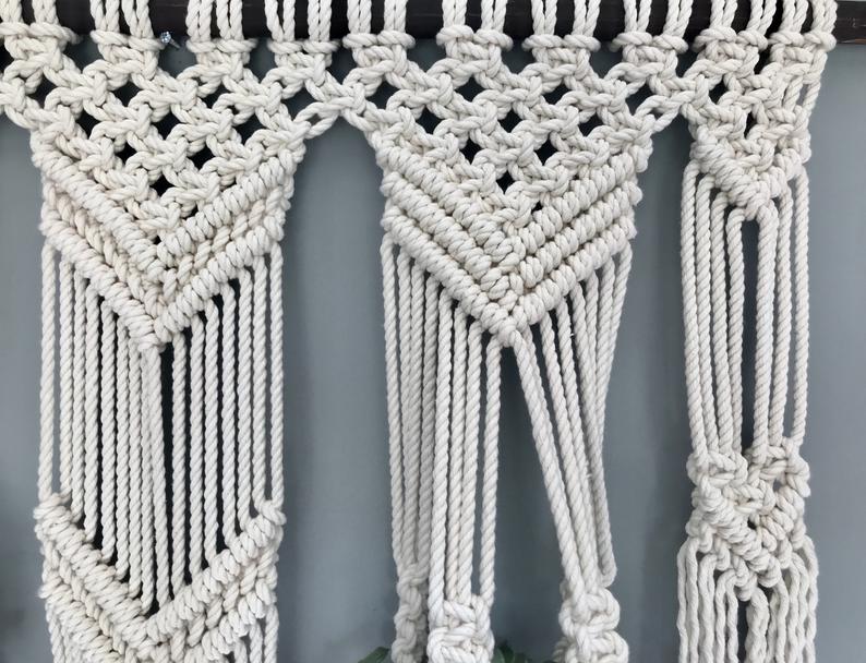 Bộ dây treo trang trí 3 chậu cây lo họa Macrame wall hanging planter