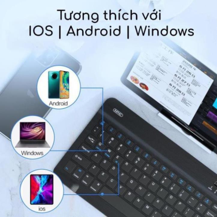 Bàn phím Bluetooth Inphic V750B dùng cho iOS Android Windows Kết nối nhiều thiết bị - Hàng Nhập Khẩu