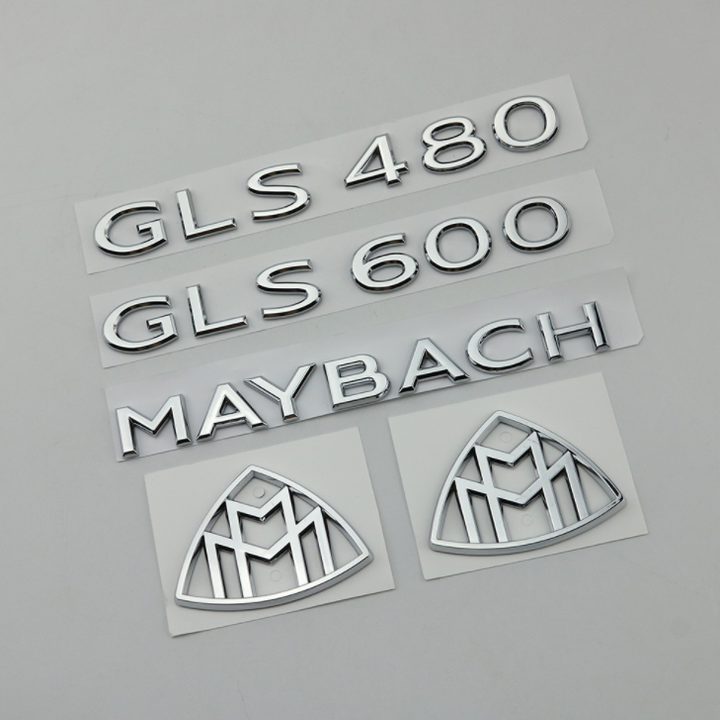 Decal tem chữ GLS600 dán đuôi xe ô tô Maybach, chất liệu nhựa ABS cao cấp, kích thước của chữ 17.5×2.2cm, kiểu chữ đời mới nhất