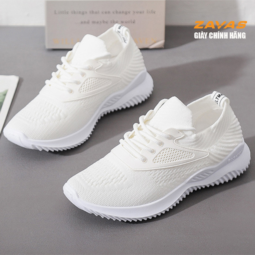 Giày thể thao sneaker nữ màu trắng đế êm nhẹ thoáng khí thương hiệu ZAVAS - S393 - Hàng chính hãng