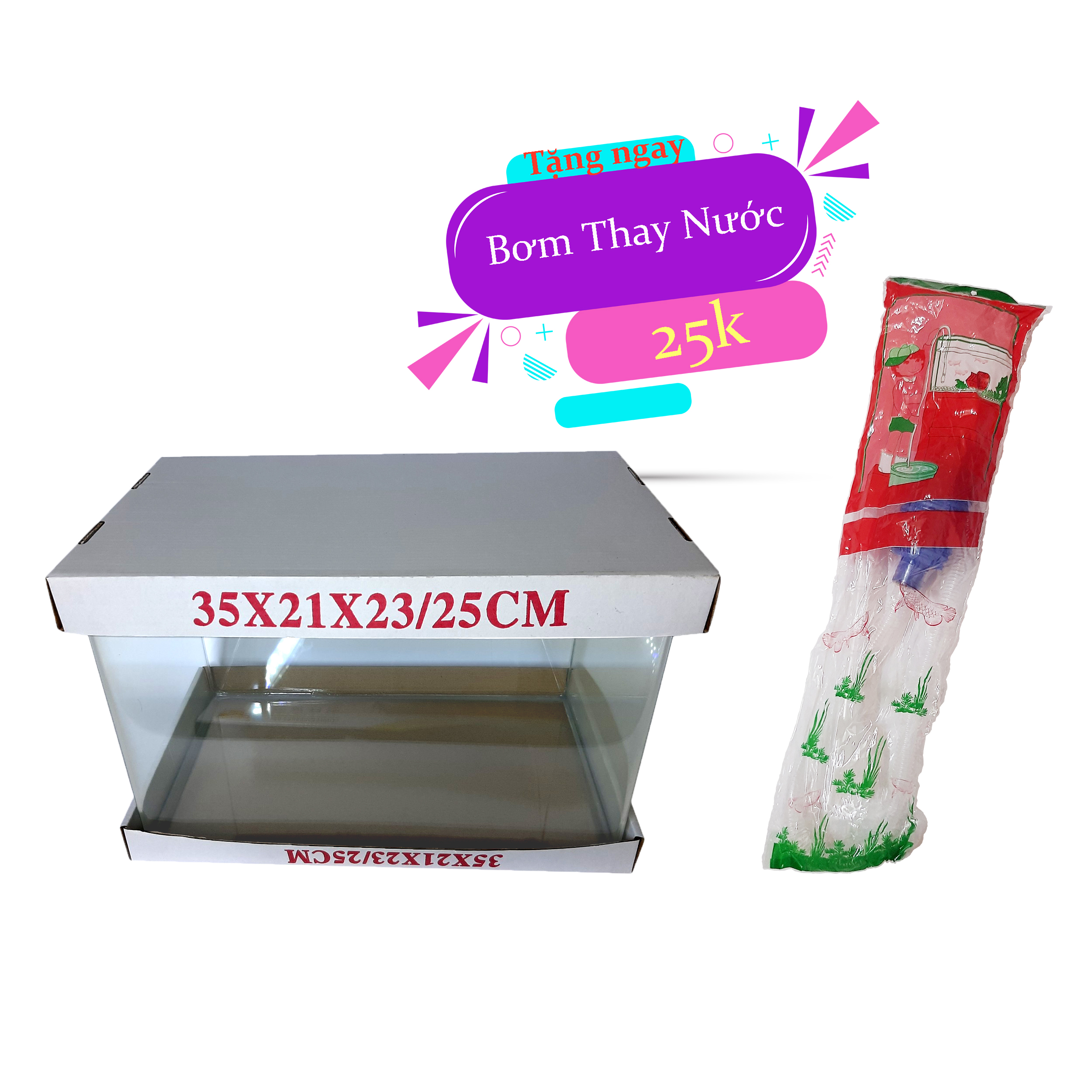 Trọn bộ Bể cá đúc 35x21x23 cm- hồ cá đúc, hồ cá mini để bàn