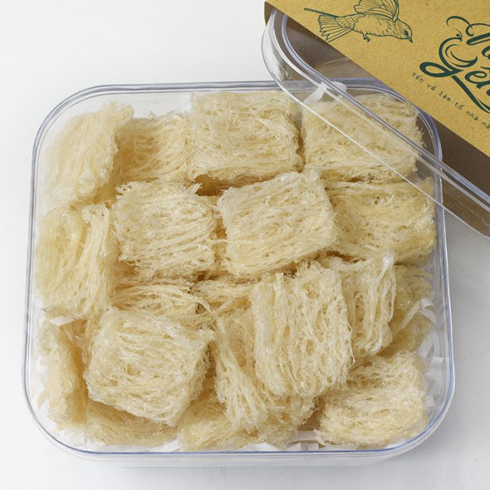 Tổ yến tinh chế Hộp 100 gram - Loại miếng vuông tiện dụng dễ ước lượng cho mỗi lần chưng - Phù hợp mua dùng hoặc biếu tặng | Yến sào Nàng Yến