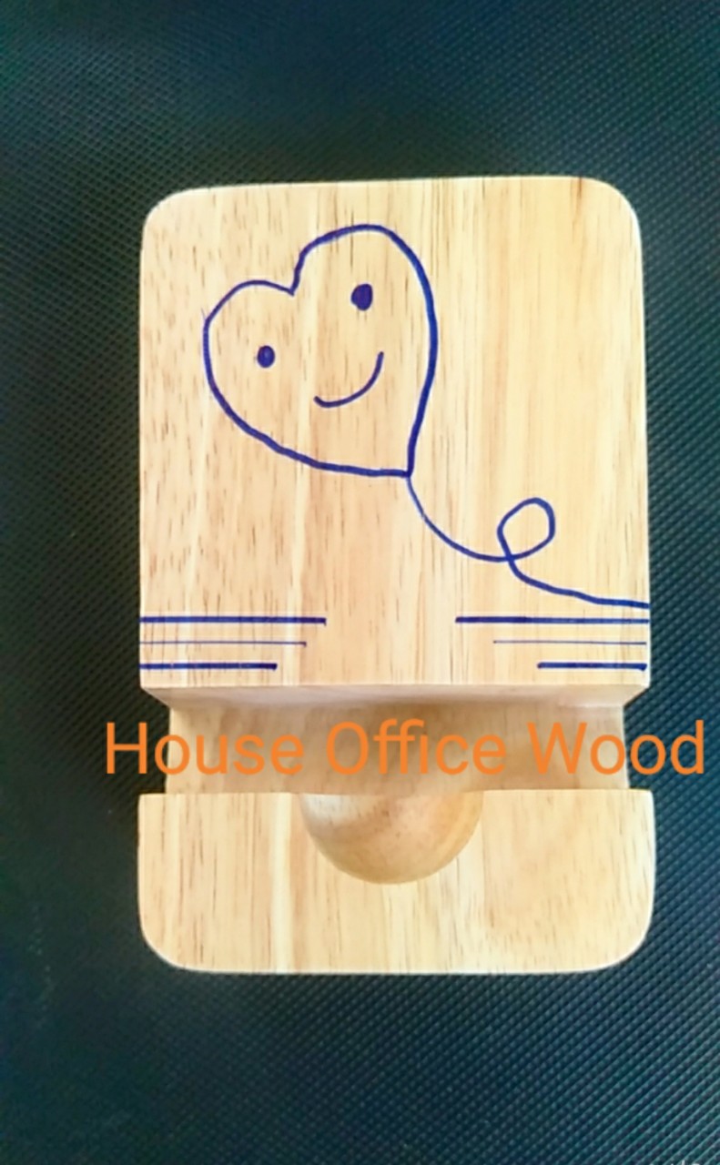Đế điện thoại gỗ, giá để điện thoại House Office Wood Kích thước Rộng 7x Dài 11x Dầy 2,5cm