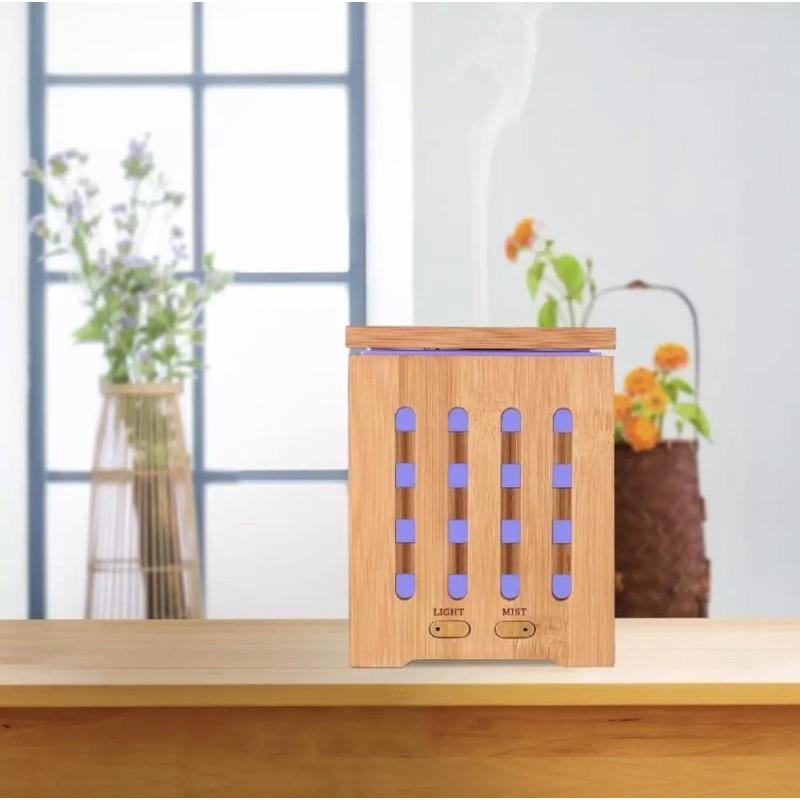 MÁY KHUẾCH TÁN HỘP TRE VUÔNG | 150ML | PHÒNG 30M2