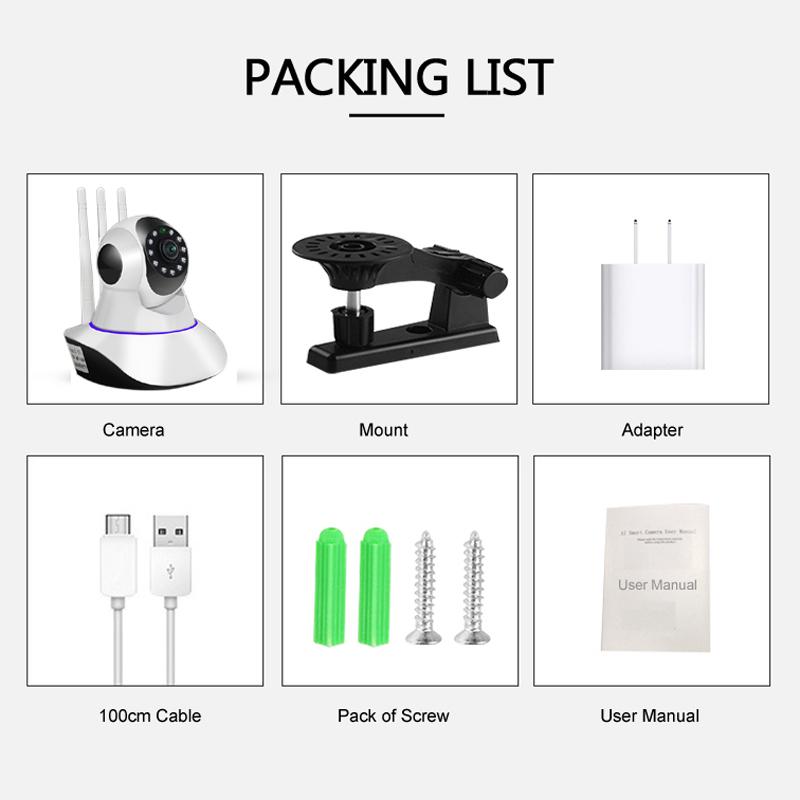 Camera IP WiFi HD 3MP Camera quan sát gia đình thông minh Giám sát 360 độ PTZ Kamera Bảo vệ an ninh trong nhà Pet Baby Video Monitor Kích thước cảm biến Secur Cam: Chỉ camera 1080P