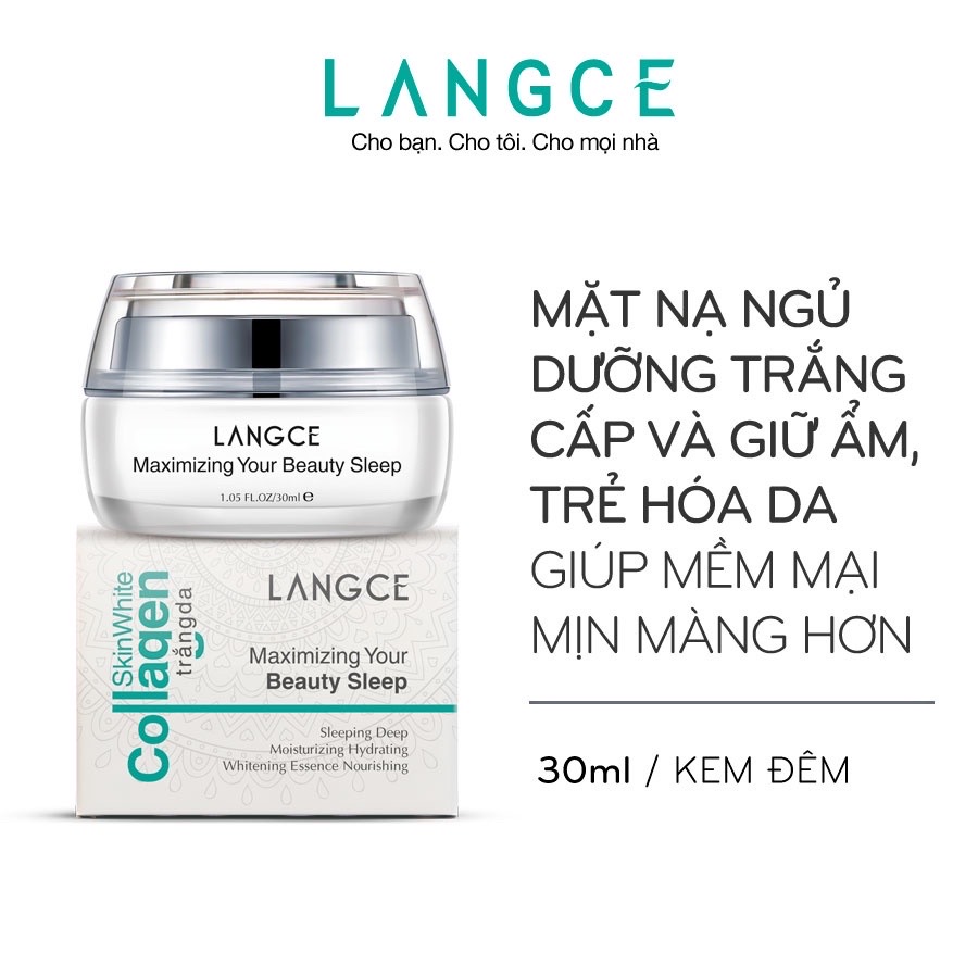 COLLAGEN TRẮNG DA  BEAUTY SLEEP 7 NGÀY CẤP + KHÓA ẨM 30ml LANGCE