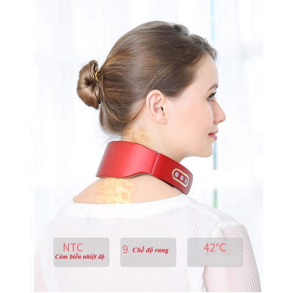 Đai mát xa cổ điện từ 6 chế độ làm việc-9 cường độ với khả năng làm nóng nhanh dùng được ở mọi nơi.